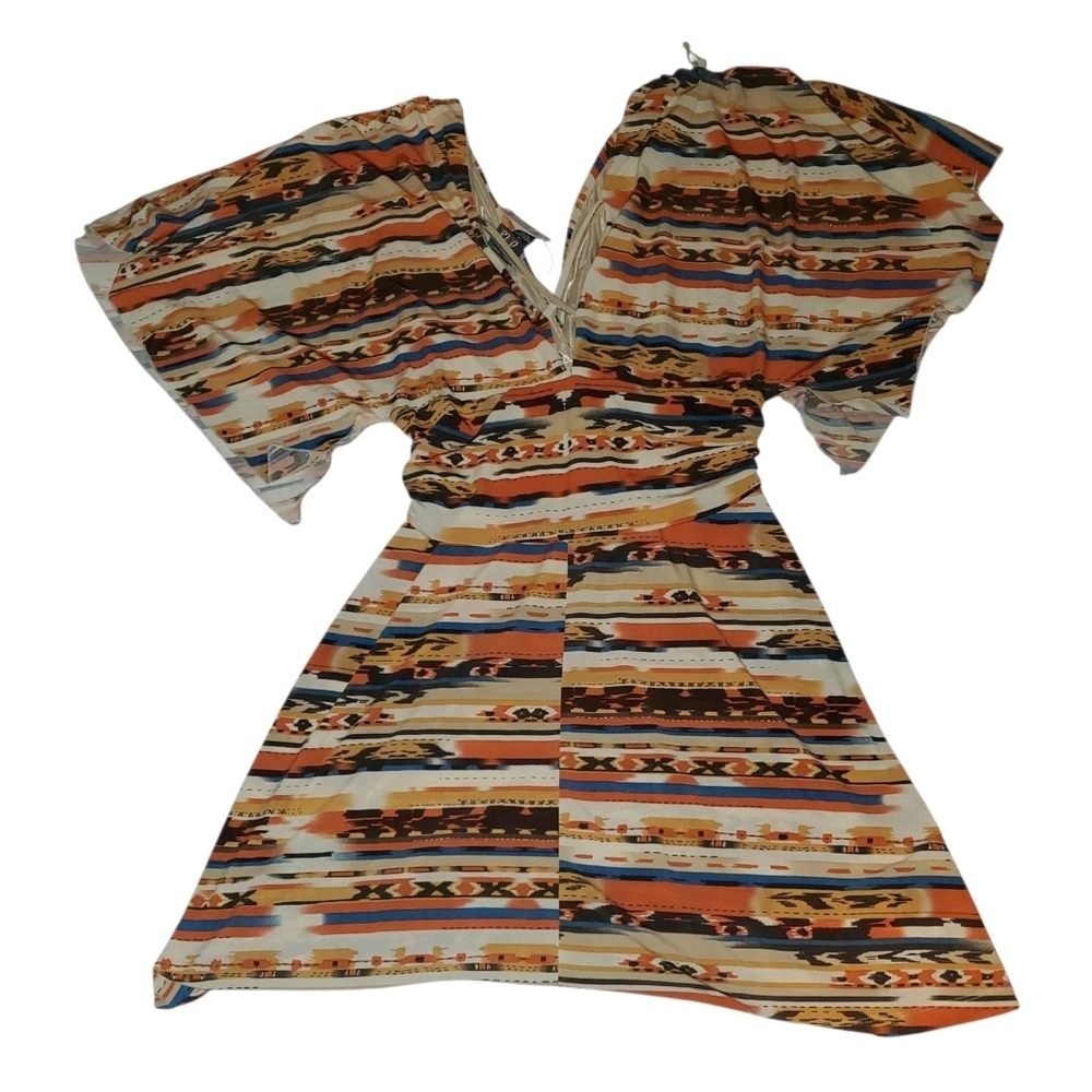 Colorful Patterned Kids Dress - Picture 10 of 10